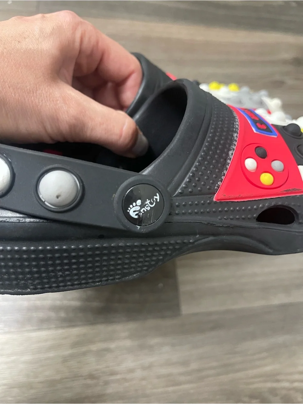 Off brand crocs style pop-it gamer kids shoes